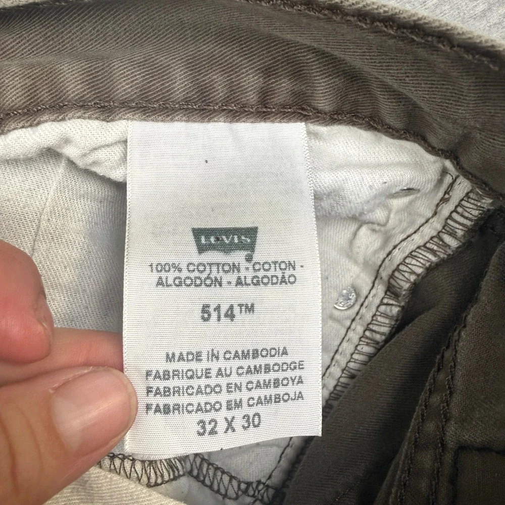 Levis 514 Straight Fit Pants Mens 32x30 Brown Gray Cotton Trousers 005140409